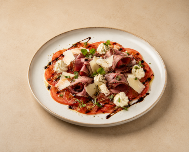 Carpaccio di Pomodoro con Pastrami