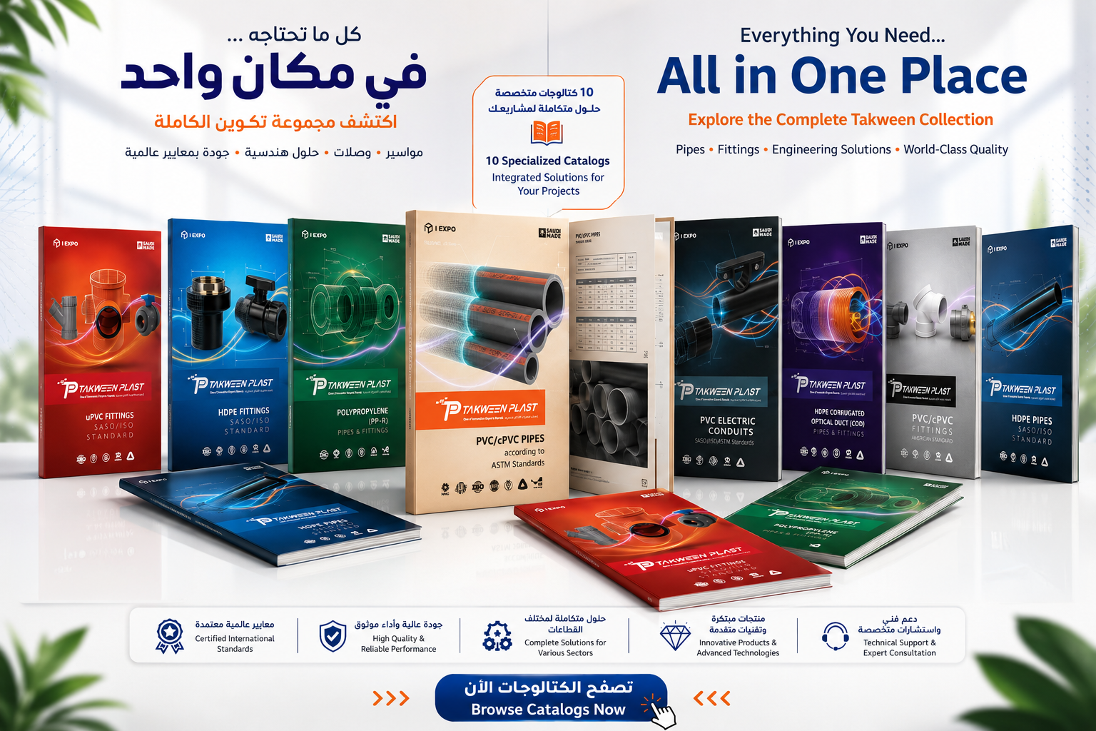 كتالوجات منتجات تكوين بلاست: الأنابيب والوصلات والحلول الهندسية في مكان واحد